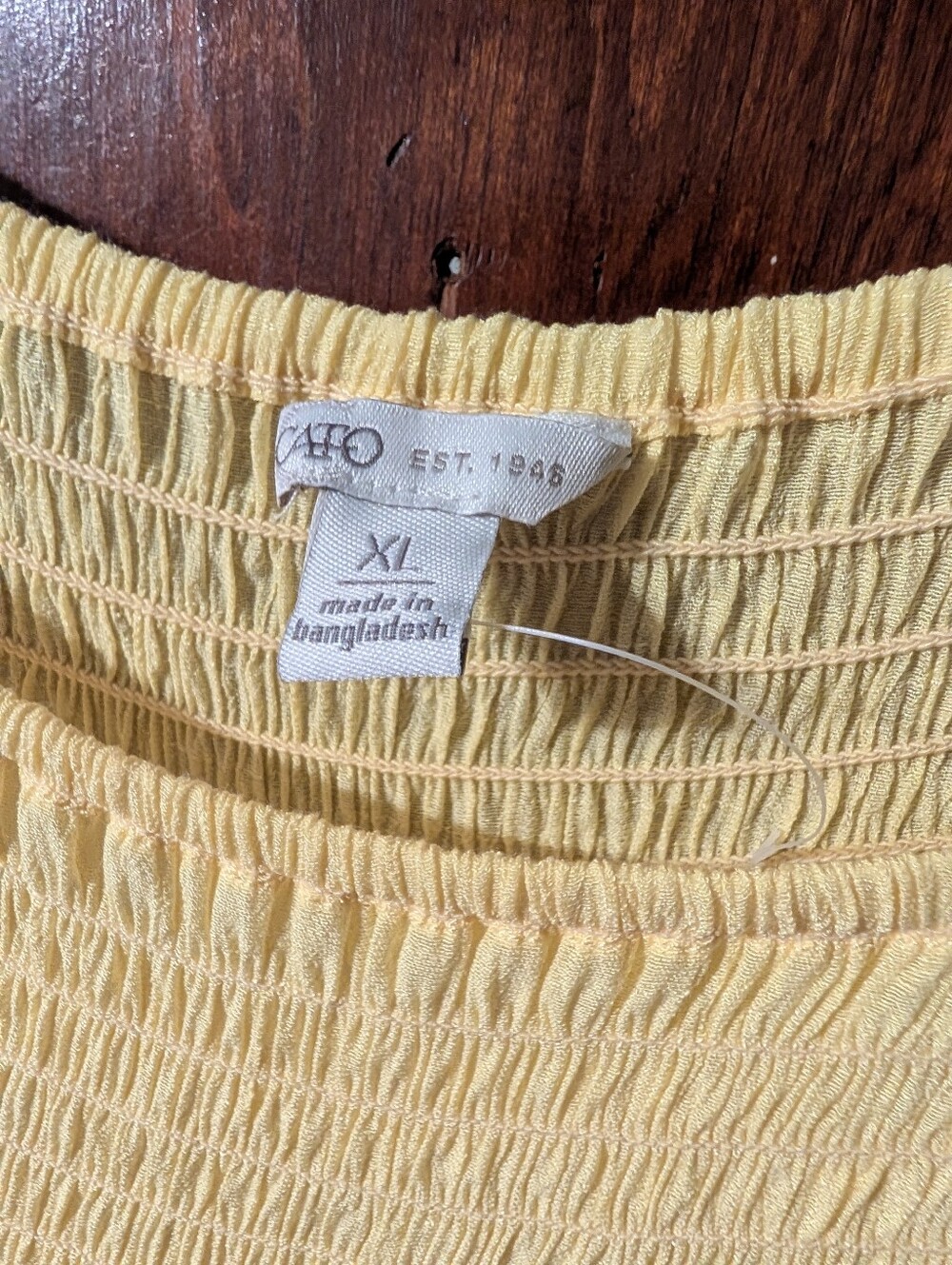 Cato Flutter Sleeve Women's Top in Yellow XL - Picture 4 of 4